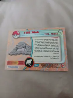 Pokemon Vintage Topps Muk Silver Foil #89 Rare LP Blue Label English - Image 2