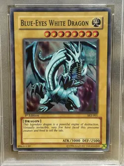 Yu-Gi-Oh! PSA 5 EX- Blue-Eyes White Dragon 1st Edition Super Rare- (SKE-001) - Image 3