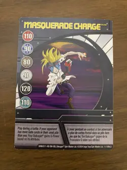 Bakugan Vestroia| Masquerade’s Charge Blue Ability Card | 11/18McD - Image 1