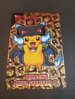 Pikachu Poncho Mega Charizard X Gold Holo Team Rocket Card Database Peru - Image 1