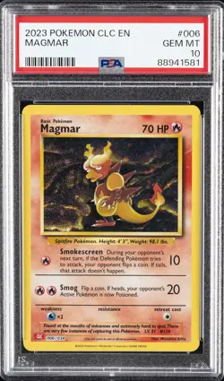 2023 POKEMON CLC-TRADING CARD GAME CLASSIC #006 MAGMAR PSA 10 - Image 1