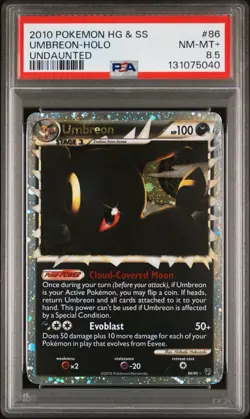 2010 Pokemon HG & SS Umbreon Prime Holo PSA 8.5 Undaunted Card #86 - Image 1