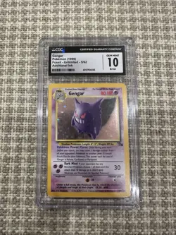 Pokemon Gengar TCG Fossil Unlimited Holo Rare Card 1999 5/62 Vintage WOTC Error - Image 1