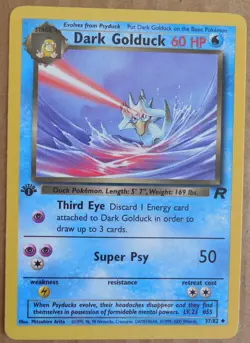Dark Golduck 37/82 1st Edition Uncommon Non-Holo Team Rocket Pokemon Card NM/LP - Image 1