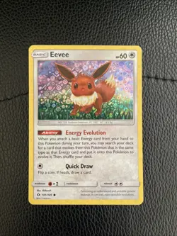 Eevee Sun & Moon Base Set 101/149 Holo Pokemon TCG Card - Image 1