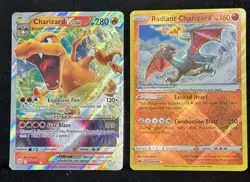 Radiant Charizard 020/159 Holo Radiant Rare Pokemon Crown Zenith / Vstar 2 Cards - Image 1