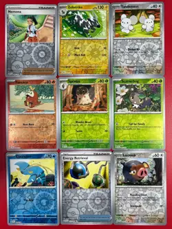 Lot of 9 Pokemon Reverse Holo Cards - Common - Image 1