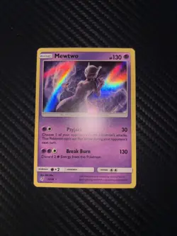 Pokemon Mewtwo Holo Rare TCG Card 12/18 Detective Pikachu - Image 1