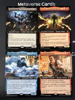 Magic MTG Agent Venom J.Jonah Jameson Borderless Marvel Spider-Man Lot*4 - Image 1