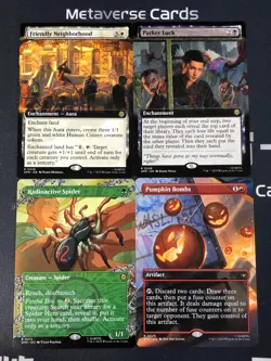 Magic MTG Pumpkin Bombs Parker Luck Borderless Marvel Spider-Man Lot*4 - Image 1