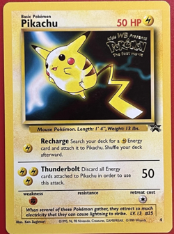 Pikachu #4 WB First Movie Black Star Promo Rare Pokemon Card Vintage 1999 WOTC - Image 1