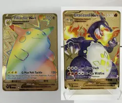 2PCS Pikachu Charizard HP310 Gold Metal Pokemon Card-Collectible Gift Display！ - Image 1