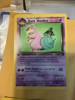 Pokemon TCG 1st Edition Dark Slowbro 29/82 Non-Holo Card Vintage LP WOTC - Image 1