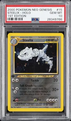 2000 POKEMON NEO GENESIS 1ST ED #15 STEELIX-HOLO PSA 10 - Image 1