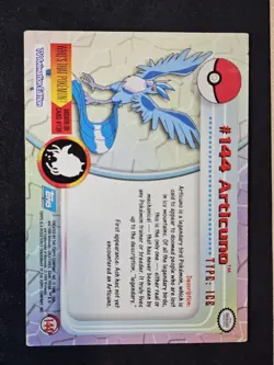 2000 Topps Pokemon TV Animation Articuno #144 Blue Logo - Image 2