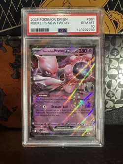 2025 Pokemon Dri En Rocket's Mewtwo ex #081 PSA 10 - Image 1