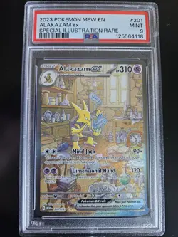 Pokemon TCG Scarlet and Violet Alakazam EX Full Art Sir 201/165 PSA 9 - Image 1