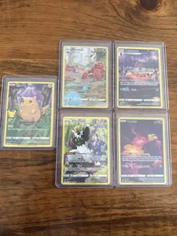 Pokemon Galarian/Trainer Gallery Lot Of 5 Pikachu Parasect Kricketune Comfey - Image 1