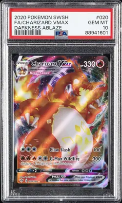 2020 POKEMON SWORD & SHIELD DARKNESS ABLAZE #020 FULL ART/CHARIZARD VMAX PSA 10 - Image 1