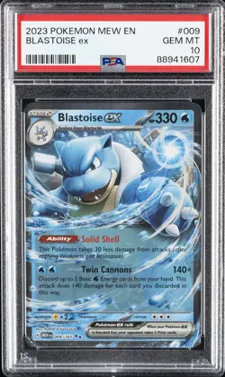 2023 POKEMON MEW EN-151 #009 BLASTOISE EX PSA 10 - Image 1
