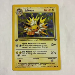 1st Edition Jolteon 4/64 Jungle Holo Rare Pokemon Card TCG (LP) - Image 1