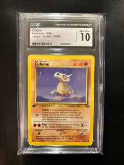 1st Ed Cubone Non-Holo 1999 WOTC Pokemon Card 50/64 Jungle Set CGC 10 GEM MINT - Image 1