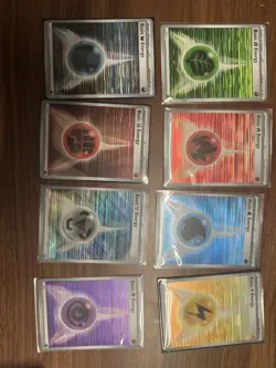 Pokemon TCG Black Bolt White Flair Holographic Energy 8 Card Set - Image 1