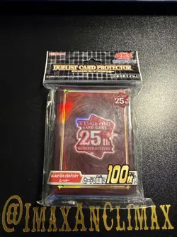YuGiOh 25th Anniversary Quarter Century Red Color 100 Pc Card Sleeves NEW Konami - Image 1