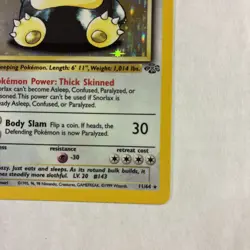 1st edition Snorlax 11/64 Holo Rare Jungle Card LP Pokemon TCG - Image 5