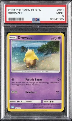 2023 POKEMON CLB-TRADING CARD GAME CLASSIC #011 DROWZEE PSA 9 - Image 1