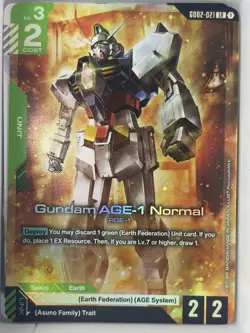 Gundam AGE-1 Normal LR - GD02-021 - Dual Impact Gundam TCG Card Game - Image 1