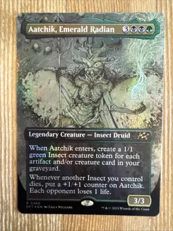 Aatchik, Emerald Radian - Borderless - DFT - MTG - NM - EN - 0360 FOIL - Image 1