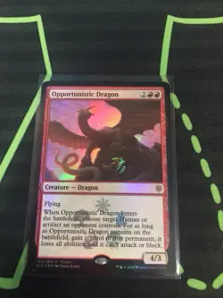 MTG Magic The Gathering Opportunistic Dragon Foil Promo Red Dragon Commander - Image 1