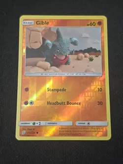 Gible 112/236 Sm-Unified Minds Reverse Holo Rare Pokemon TCG Light Played - Image 1
