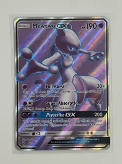 Pokemon Mewtwo GX TCG Full Art Ultra Rare Holo Card 72/73 Shining Legends - Image 1