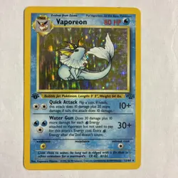 1st edition Vaporeon 12/64 Jungle Holo Rare Card LP Pokemon TCG - Image 1