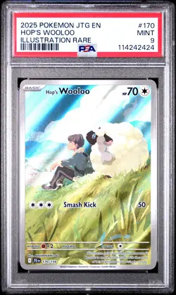 2025 POKEMON JTG EN-JOURNEY TOGETHER ILLUSTRATION RARE #170 HOP'S WOOLOO PSA 9 - Image 1