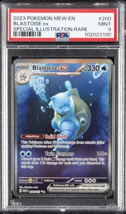 2023 POKEMON MEW EN-151 SPECIAL ILLUSTRATION RARE #200 BLASTOISE EX PSA 9 - Image 1