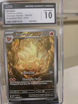 Ninetales 199/197 SV03: Obsidian Flames Holo Pokemon Graded CGC 10 Gem Mint - Image 1