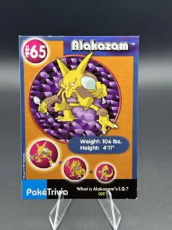 Pokemon 1999 Burger King Poketrivia Mewtwo Strikes Back Card #65 Alakazam - Image 1