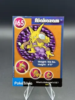 Pokemon 1999 Burger King Poketrivia Mewtwo Strikes Back Card #65 Alakazam - Image 2