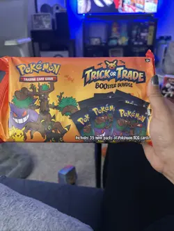 2024 Pokemon Halloween Trick or Trade Booster Bundle. 35 Packs. 120 Card Count. - Image 1