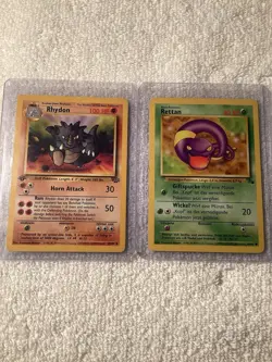 Pokemon Rhydon & Ekans Cards - Base Set German Edition - Image 1