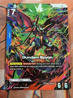 Gundam TCG Card Game Dual Impact GD02-002 LR+ Gundam Epyon OZ-13M Bandai Alt Art - Image 1