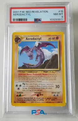 Pokemon TCG Aerodactyl Neo Revelation 15/64 Regular Rare PSA 8 Vintage Card - Image 1