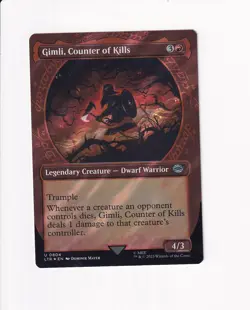 2023 MAGIC LORD OF THE RINGS SURGE FOIL SHOWCASE GIMLI, COUNTER OF KILLS - Image 1