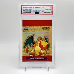 2000 Charizard #9 PSA 8 NM-MT Topps T.V. Animation Vintage Pokemon TCG - Image 1