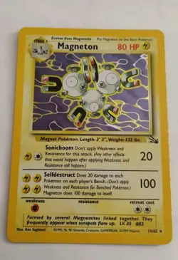 Pokemon 1999 Base Set Magneton 11/62 Fossil Holo Rare - Image 1