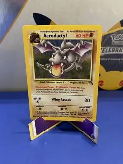 Pokemon Card Aerodactyl 1/62 Holo Rare Fossil Set 1999 Vintage Wotc - Image 1