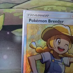 Pokemon Breeder Full Art Trainer Shining Legends Holo Card 73/73 SM LP (DENT) - Image 2